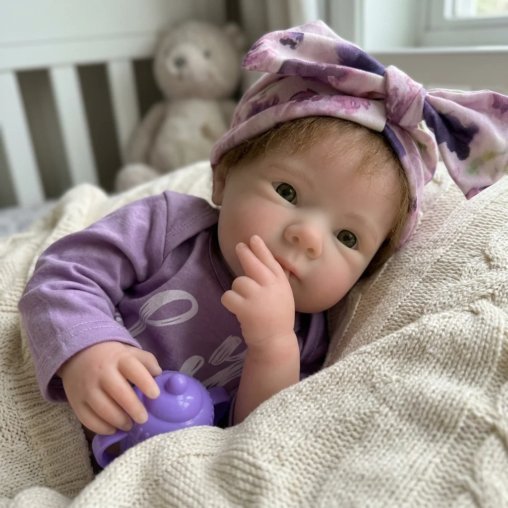 18 Inch Bettie Reborn Baby Doll Full Body Solid Silicone With Rooted Hair Lifelike Newborn Hand Painted Real Touch Washable Coll