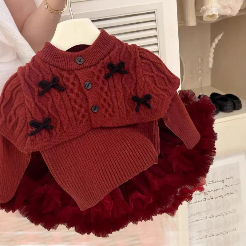 Girl's Sweater Autumn and Winter Style2024New Western Style Baby Girl Thickened Sweater Winter Clothes Children's Bottoming Shir