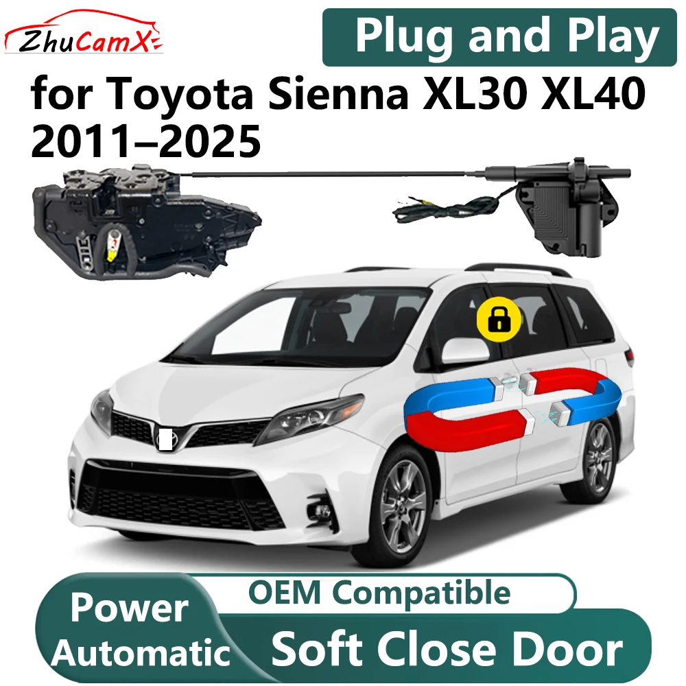 

ZhuCamX for Toyota Sienna XL30 XL40 2011–2025 Car OEM Electric Soft Close Door System Power Closing Door Latch Lock Plug ＆ play