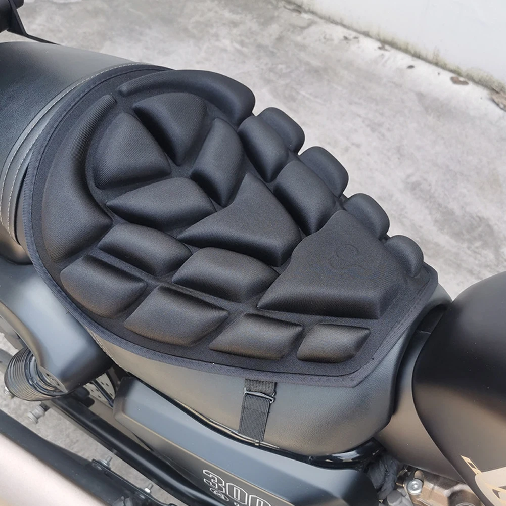 Funda de almohada de aire para motocicleta, funda de asiento transpirable para motocicleta, cojín con absorción de impacto, sillín de descompresión para viajes y ciclismo