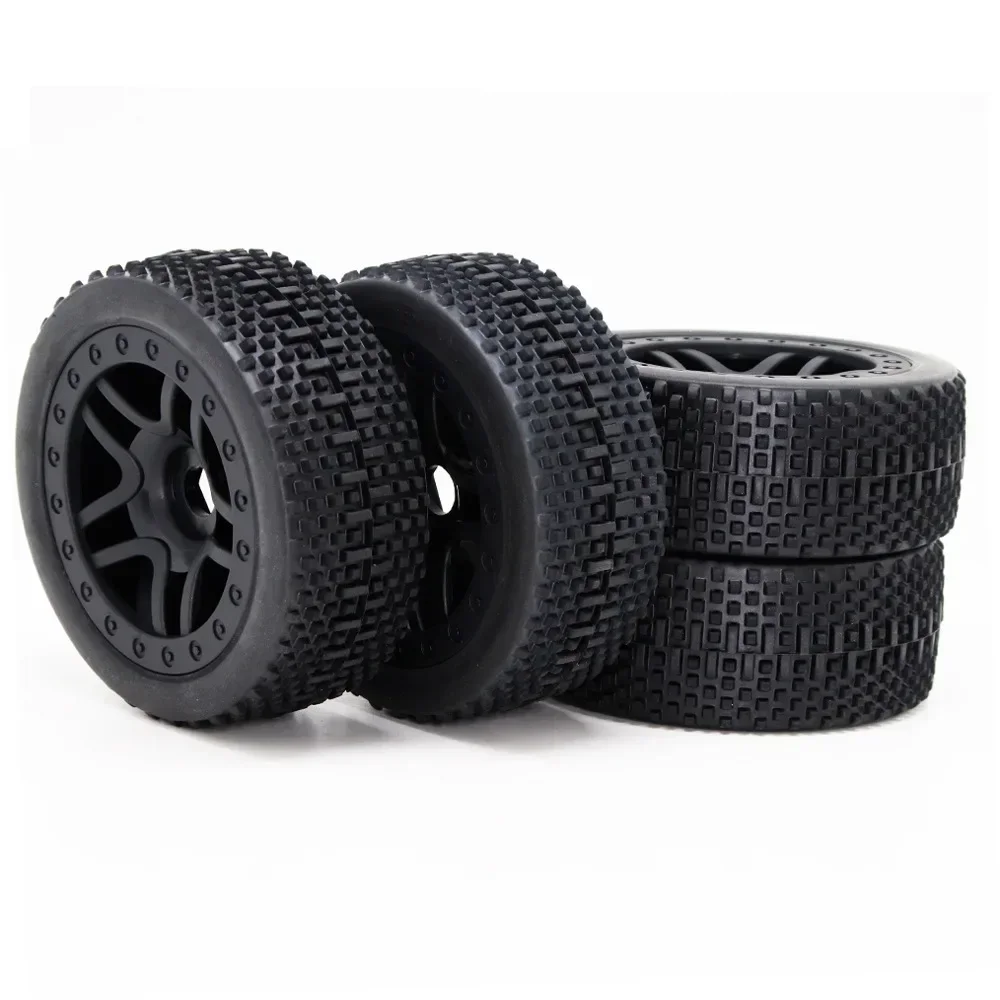 

4PCS 1:8 Off-Road Tire Soft Tire Snow Cross-country Racing Flat Running Grip Strong Tire for HG FS