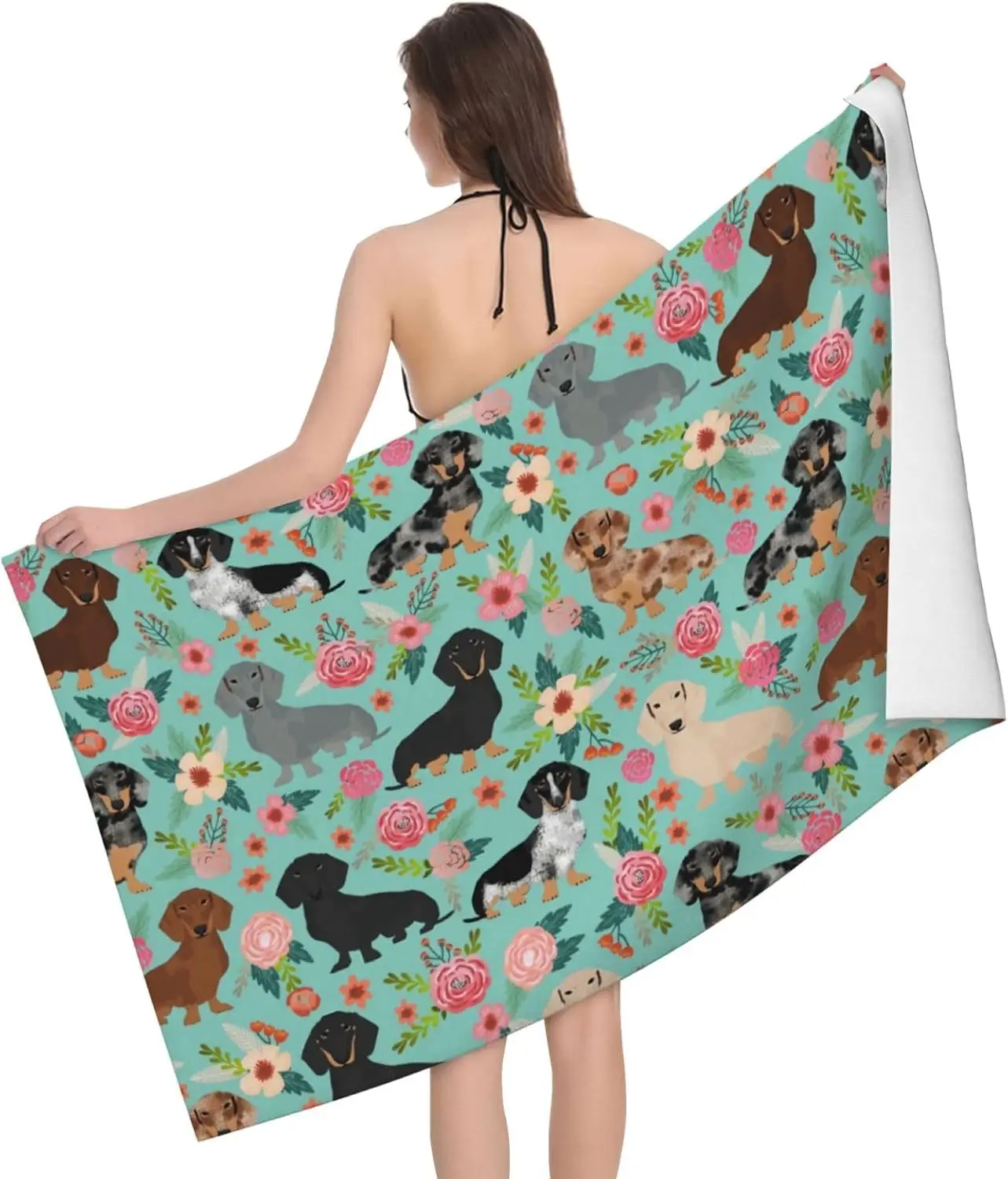 

Пляжное полотенце с изображением собаки бостон-терьера, винтажное, с цветочным принтом, большое, мягкое, впитывающее, из микрофибры, быстросохнущее, очень большое банное полотенце для ванной комнаты, для женщин