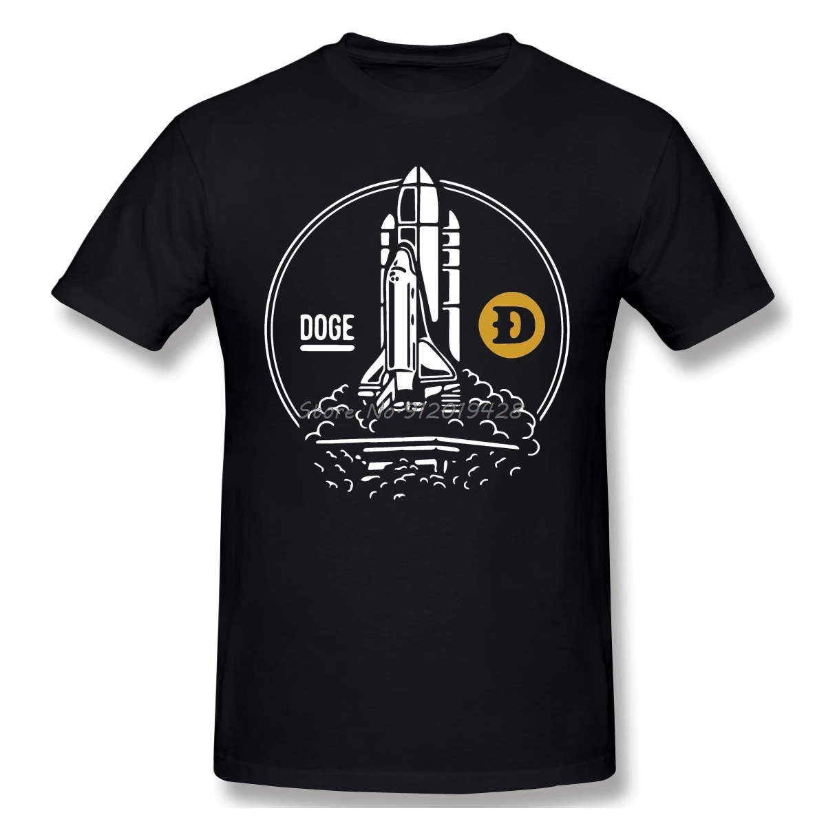 Fashion CoolAnime Clothes Design Dogecoin 100% Cotton Men T-Shirt