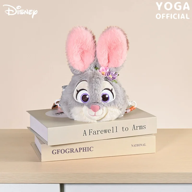 Monederos originales de Disney para mujer, bolso cruzado de felpa Zootopia Judy Nick, billetera de muñeca de dibujos animados, regalos de vacaciones