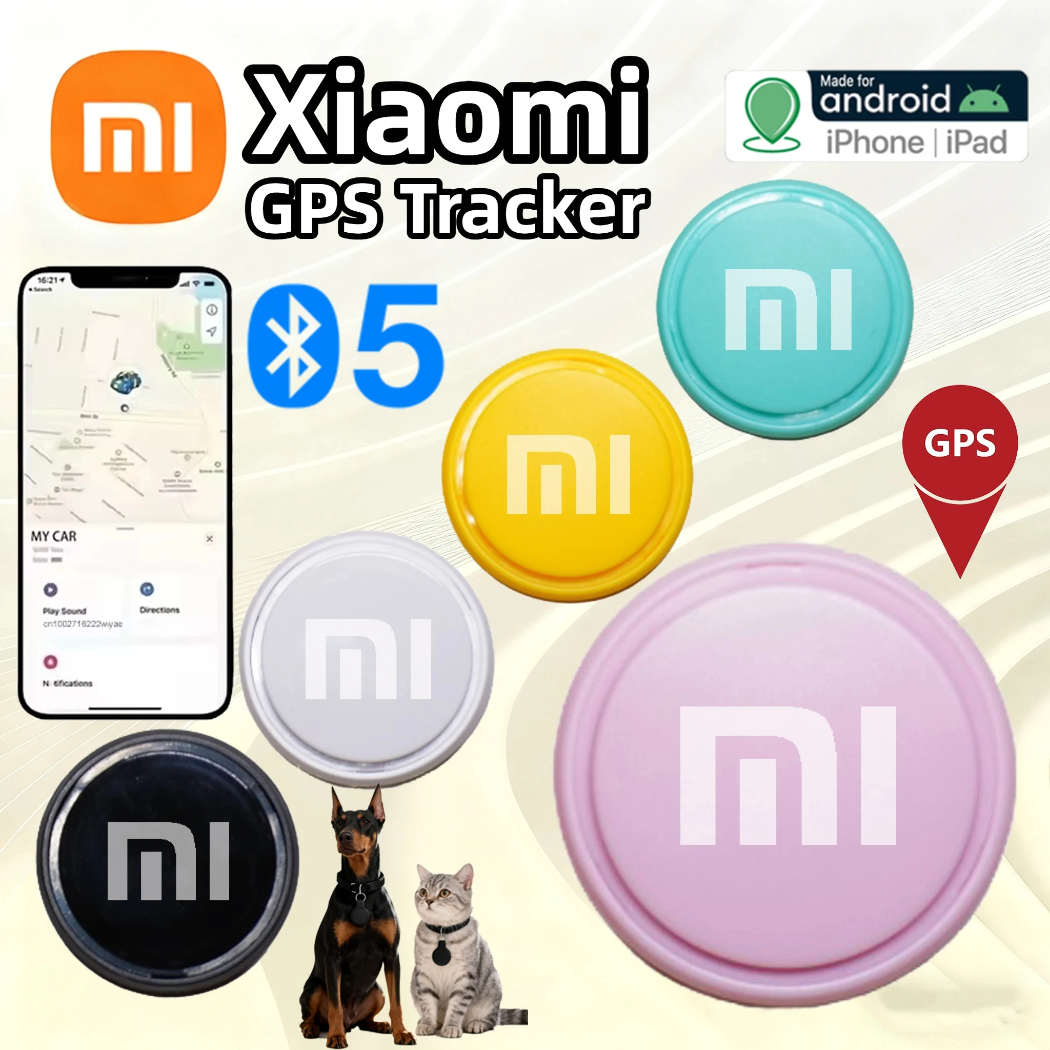Xiaomi-rastreador GPS con Bluetooth 5,0, dispositivo inteligente antipérdida para mascotas y niños, billetera para maleta de coche, seguimiento para 
