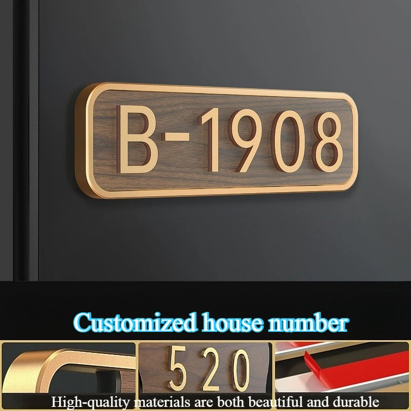 Custom Acrylic Door Number Plate for Home Office Hotel Room Sign No Drilling The logo label is pasted on entrance door number