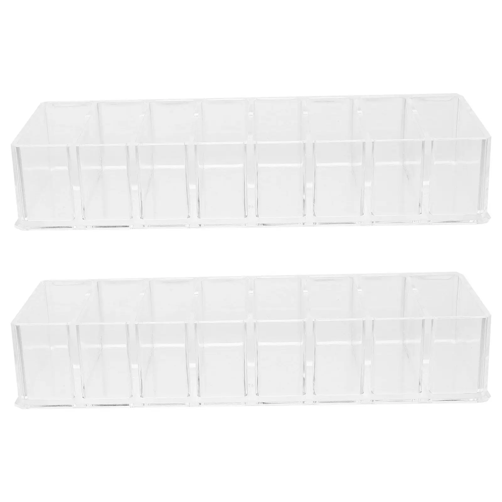 

Набор из 2 прозрачных пластиковых органайзеров для косметики: прочные палетки для теней, румян, пудры и другой косметики