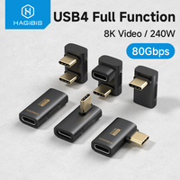 Hagibis USB C to C Adapter 90 Degree Right Angle Converter 80Gbps USB4 Data Cable Extension for Thunderbolt 5/4 iPhone16 Laptop