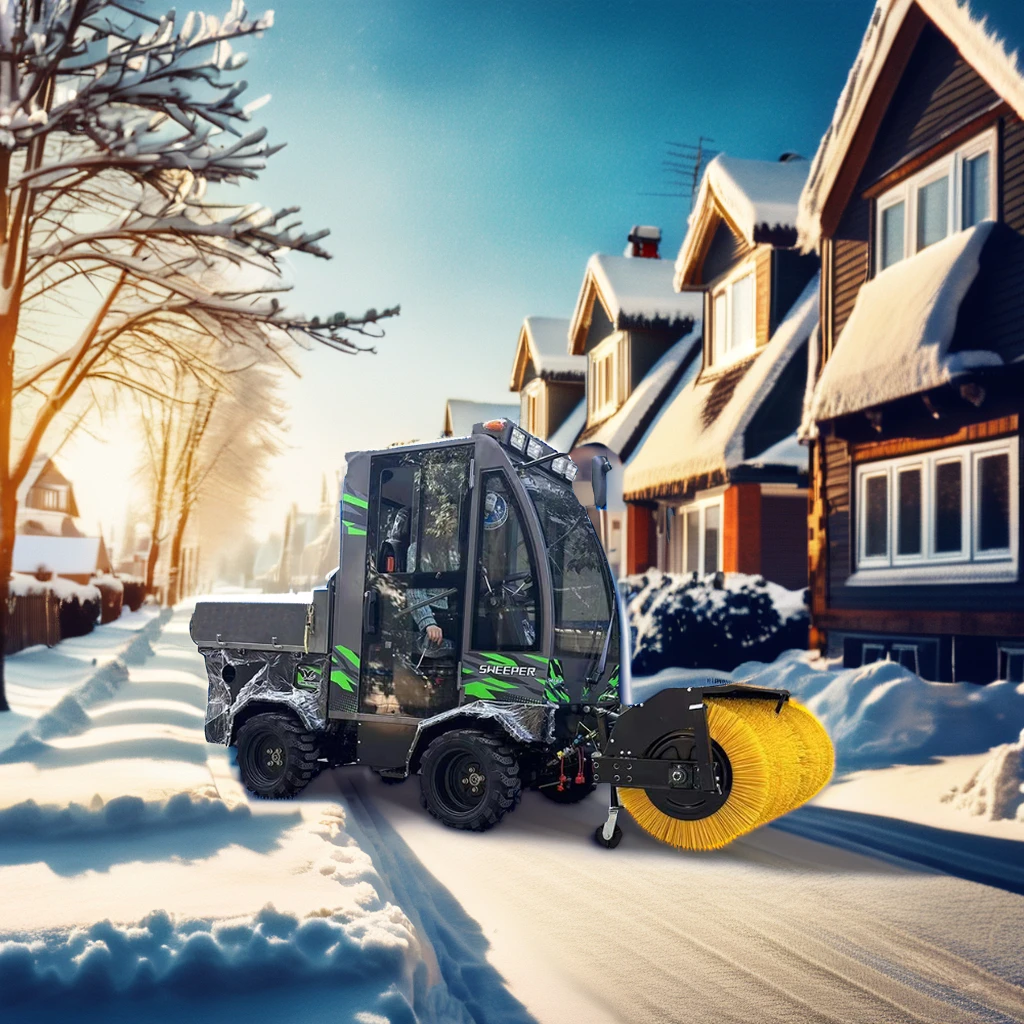 Small Winter Road Sanitation Tractor Power Snowplow Sweeper Core Motor Pump Engine Gear Drive Snow Plow Removal Machine