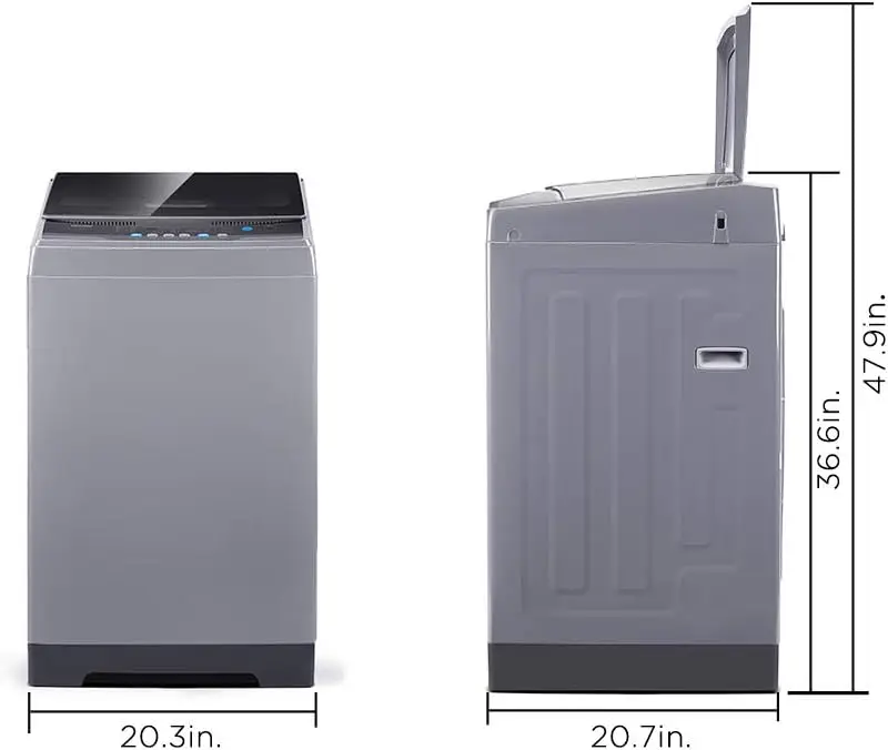 Lavatrice portatile da 1.6 Cu.ft, capacità di 11 libbre rondella compatta completamente automatica con ruote 6 programmi di lavaggio pompa di scarico della lavanderia