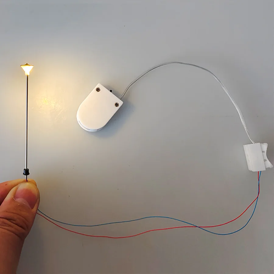 3Pcs Mini Street Lamp Road Street Light Model Lamppost Led Lighting Diy Ralway Train Garden Decoration Making Materials Dioramas