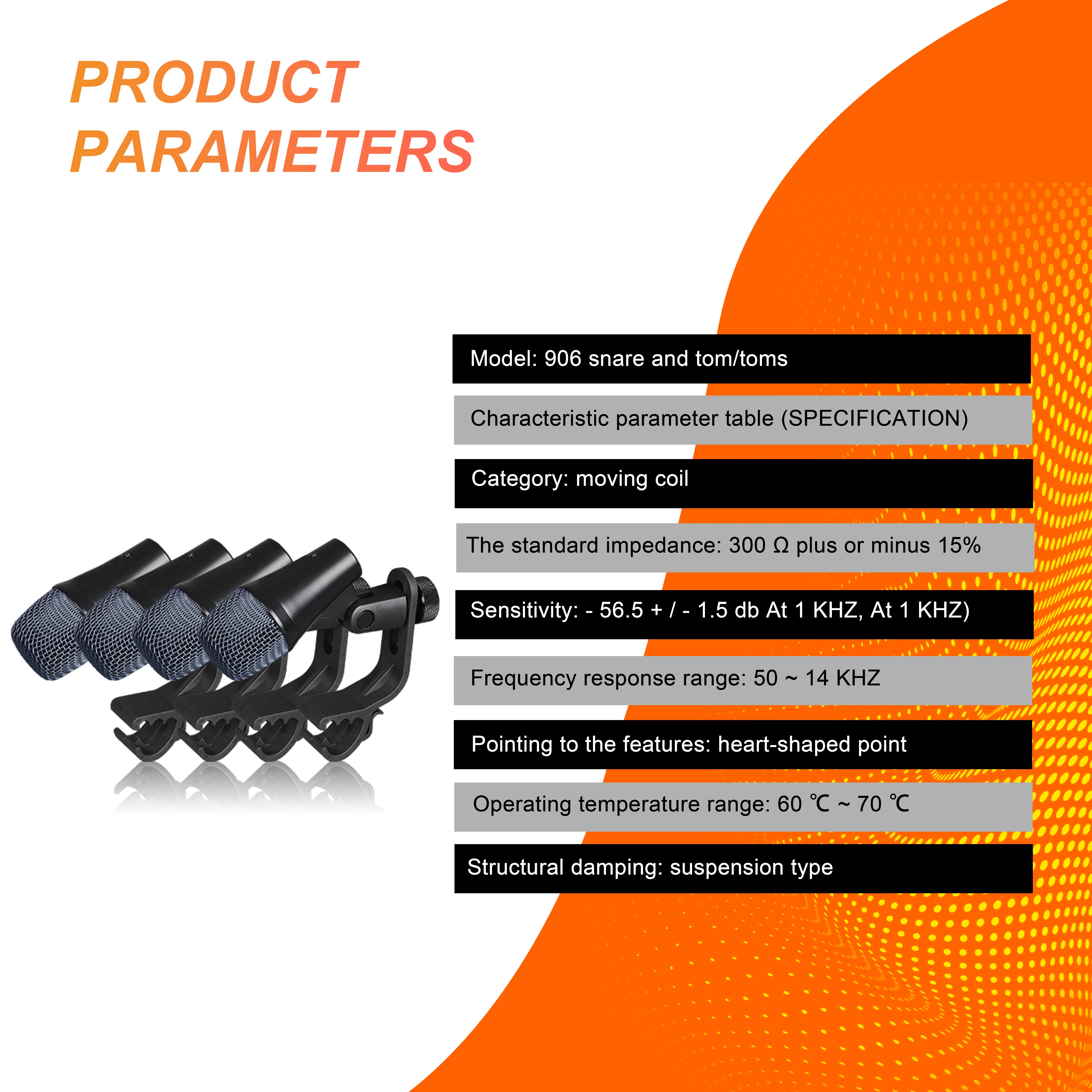 900 Hot selling high-quality drum microphone with dynamic coil, high-end appearance, powerful sound collection