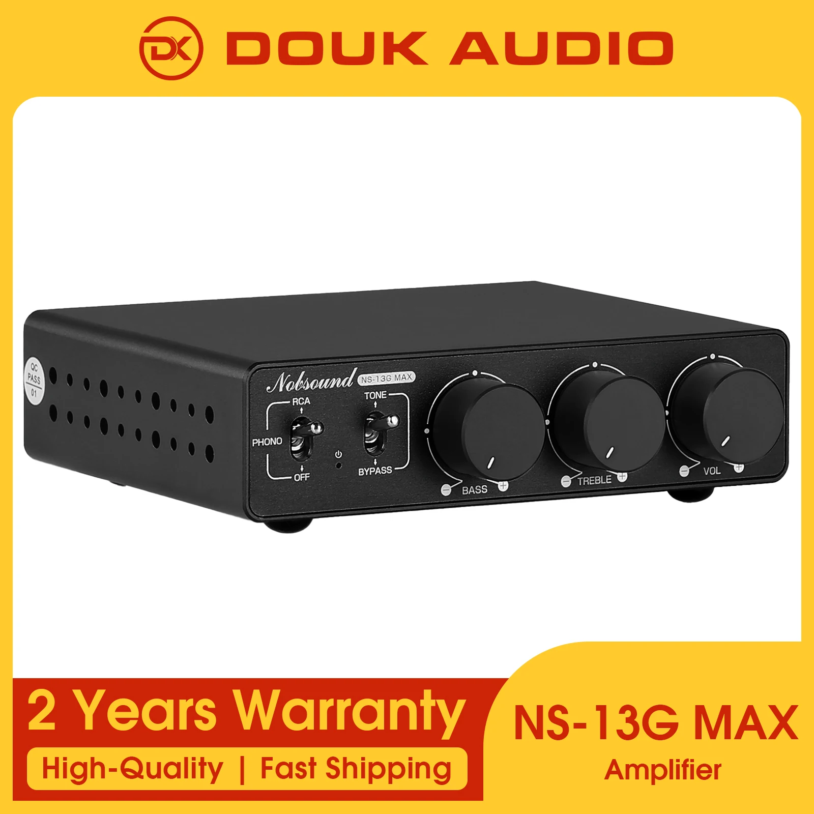 

Douk Audio NS-13G-MAX HiFi 2.0 Channel Stereo Audio Amplifier TPA3255 Mini Digital Power Amp with Phono input 300W+300W