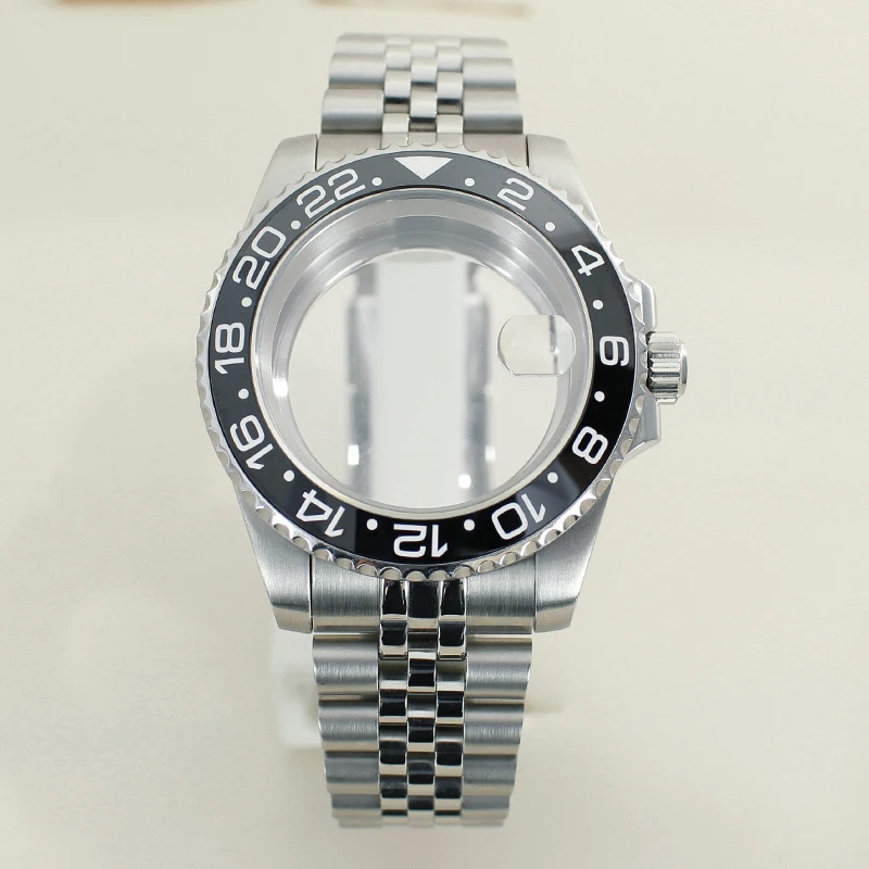 

Корпус часов GMT NH35 40 мм, сапфировое стекло из нержавеющей стали для NH35 NH36 NH34 NH38 ETA2824 Miyota8215, циферблат 28,5 мм, юбилейный браслет