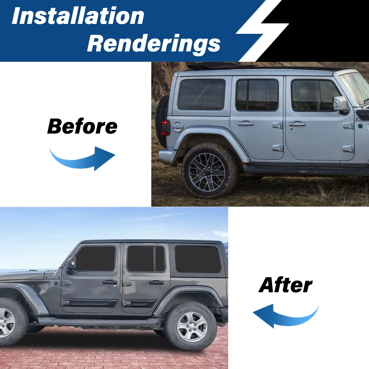 For Jeep Wrangler JK 2007 2008 2009 2010 2011 2012 2013 2014 2015 2016 2017 2018 2019 2020 2021 2022External Styling Protection