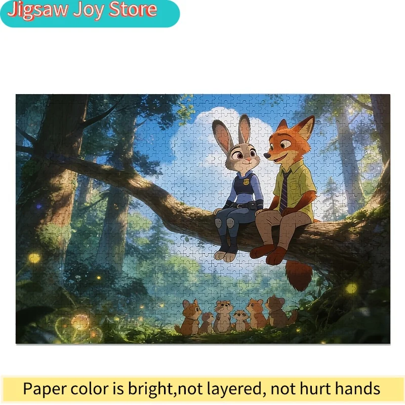 จิ๊กซอว์โปสเตอร์ดิสนีย์ ซูโทเปีย จูดี้ ฮอปส์ และ นิค ไวลด์ 1,000 ชิ้น ระดับความยากสูง ของตกแต่งบ้าน DIY เกมจิ๊กซอว์ ฝึกสมอง