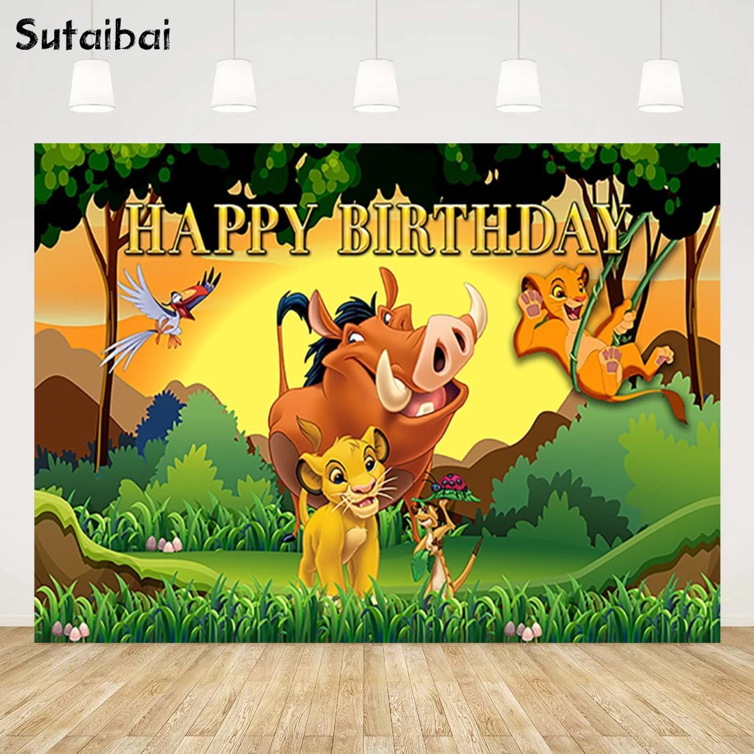 Lion King Backdrop for Birthday Party Supplies Jungle Safari Photo Backgrounds Lion King Birthday Theme Baby Shower Banner