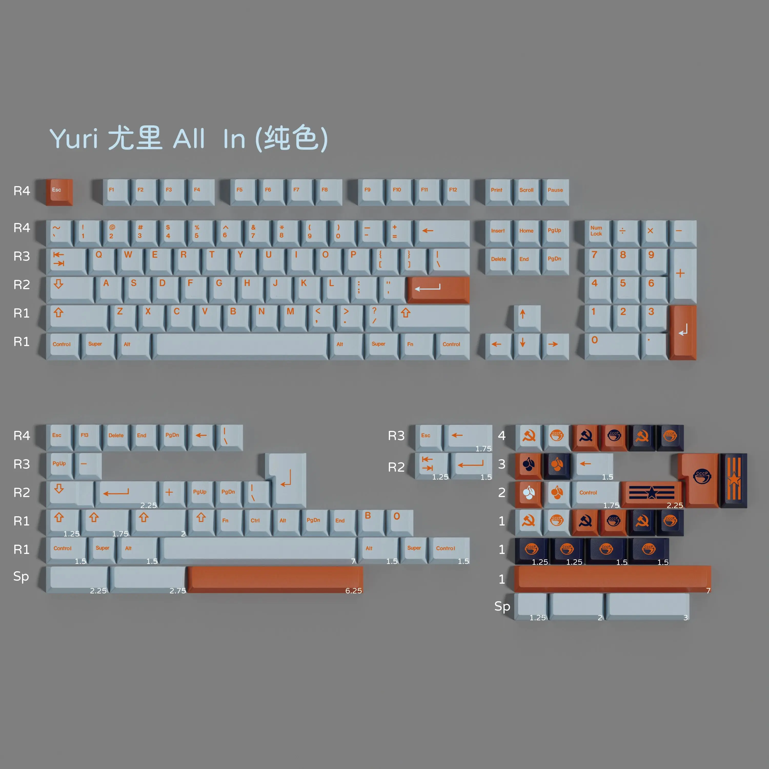 PBT GMK YRUI Keycaps Cherry Profile Keycap Dye Sublimation GMK Clone Key Caps For MX Keyboard GH60 61 68 75 87 96 980 104