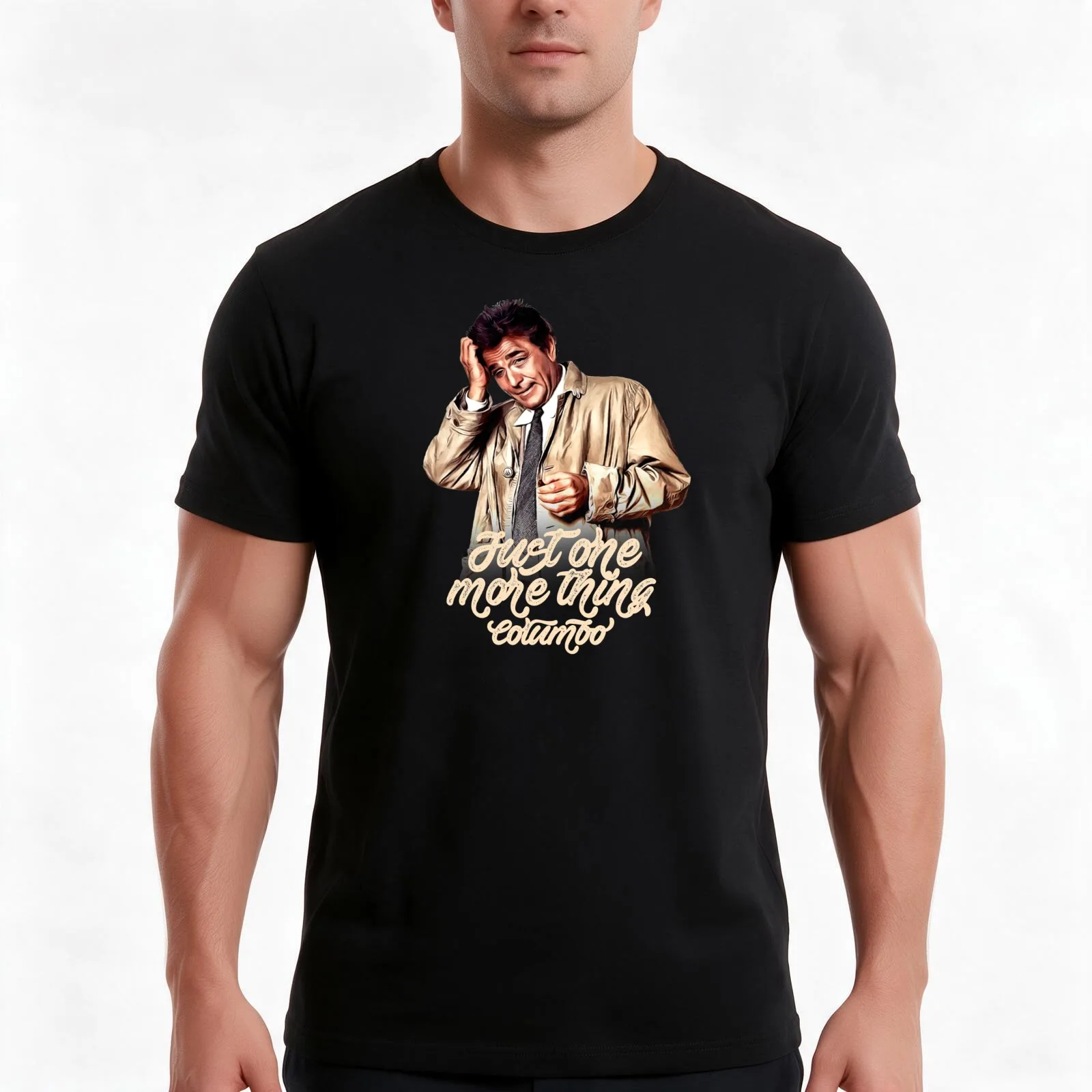 Columbo - Peter Falk T-Shirt, Summer Casual Cotton Tee, Oversized Streetwear Tops, Vintage Graphic Print, Loose Fit Short Sleeve