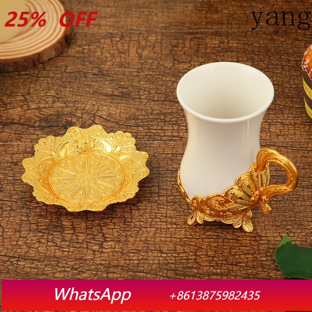 

CX Metal Ceramic Mug European Tea Cup Saucer Set