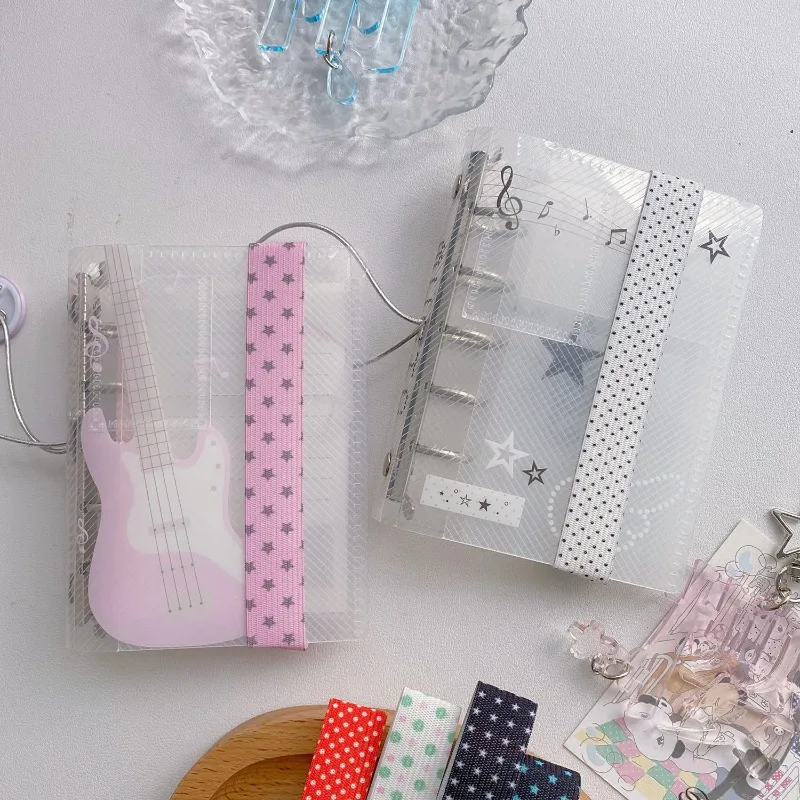 Dots Pattern Elastic Tie Band for M5 Loose-leaf Notebook Journal Scrapbook Card Collection Book Anti-bursting Fixing Strap Rope