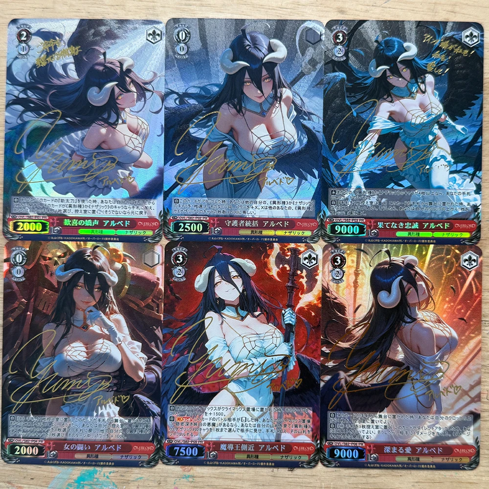 6 stks/set Overlord Albedo Weiss Schwarz Collection Card S62-P03 PR Anime Handtekening Kaart Vergulden Kind Geschenken Speelgoed