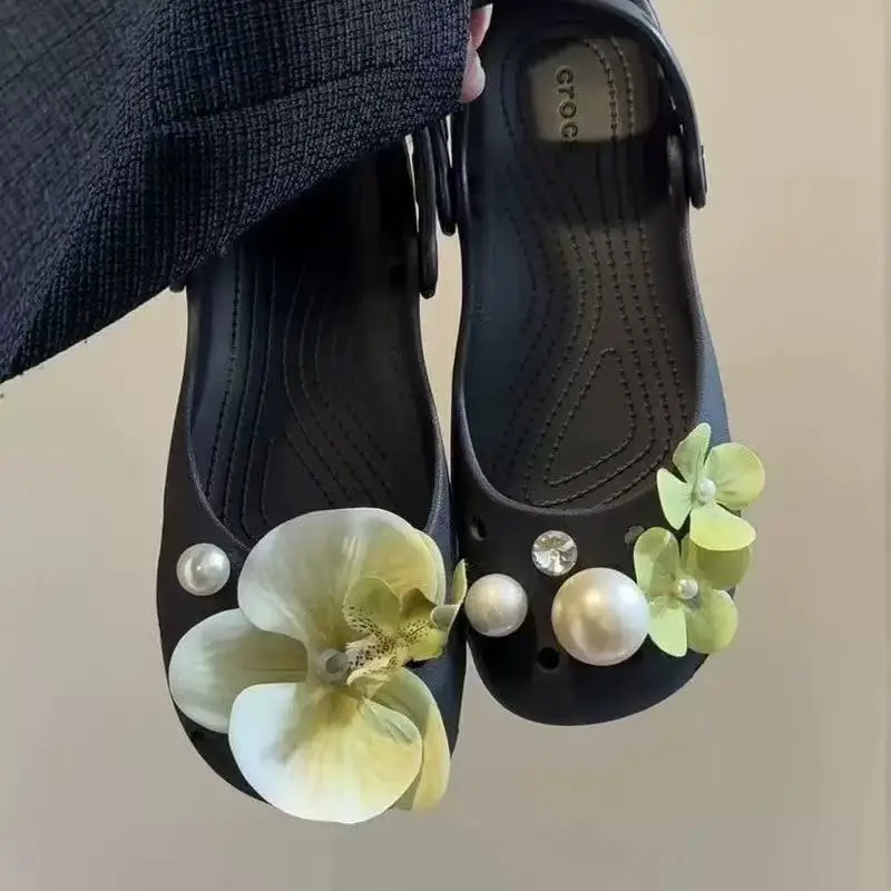 Premium Pearl Ballet Shoe Charms for Clogs DIY Removable Buckle Mary Jane Style Upper Decor Accessory
