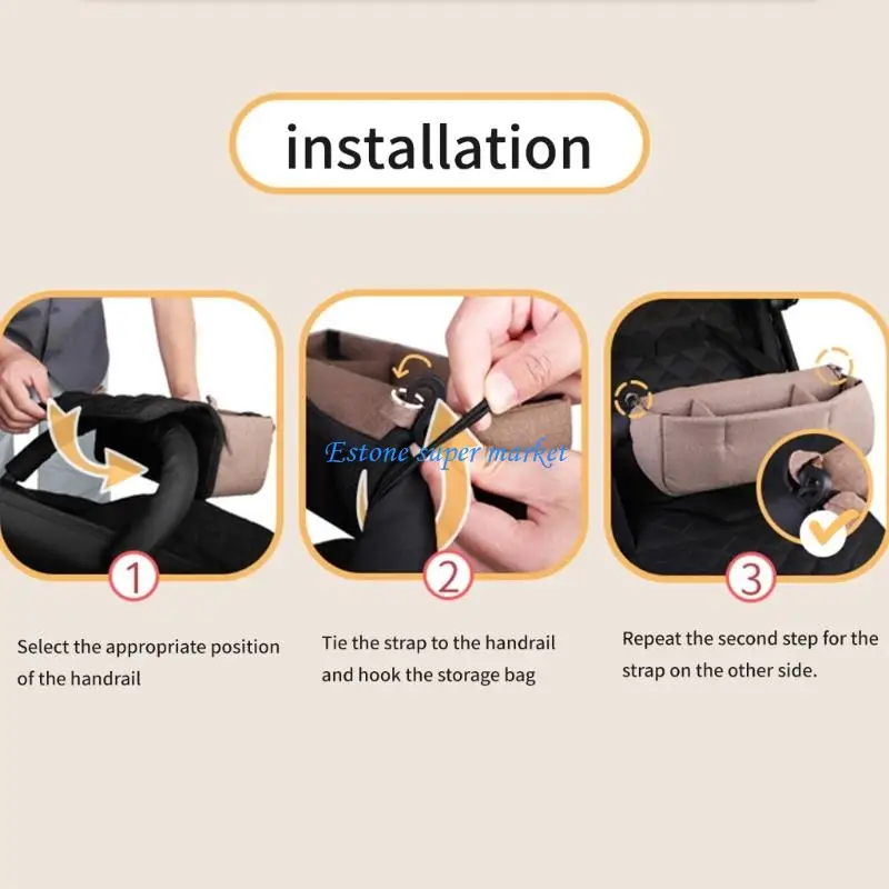 

090B Large Capacity Strollers Hanging Bag Multifunctional Organiser Oxford Fabric Storage Bag for Baby Essential Quick Setsup