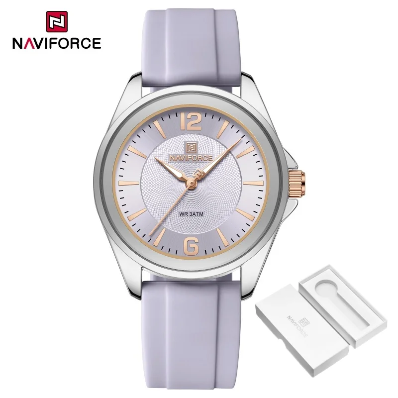 

NAVIFORCE Casual Ladies' Watch Woman Quartz Watch Silicone Strap Luminous Pointer 3ATM Waterproof Fashion Simple Ladies' Watches