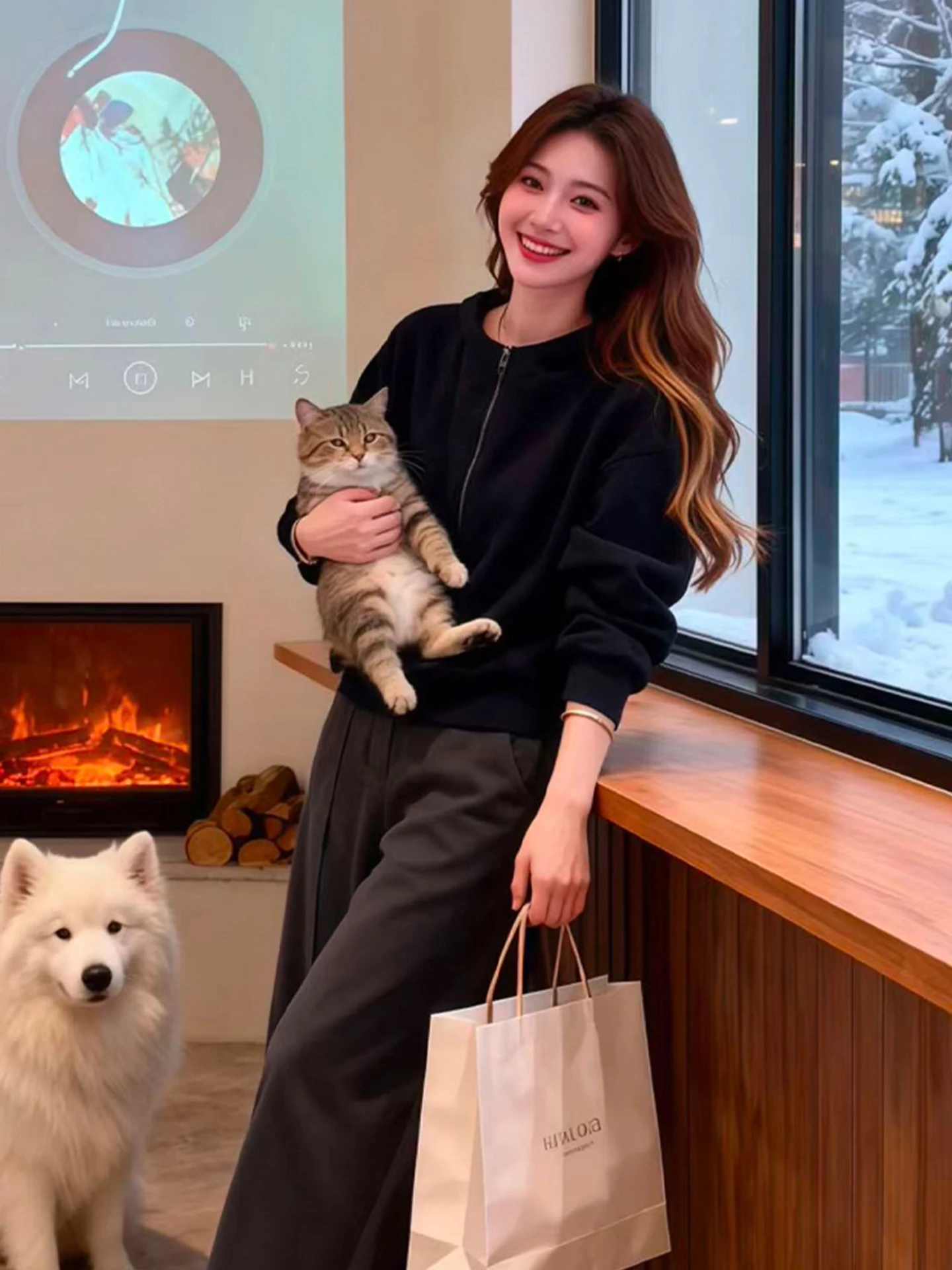 

Trendy Hooded Sweatirt Loose Casual Long Sve Lazy Sle Winter New Arrival Women's plus Size Inner Wear Commute Sle