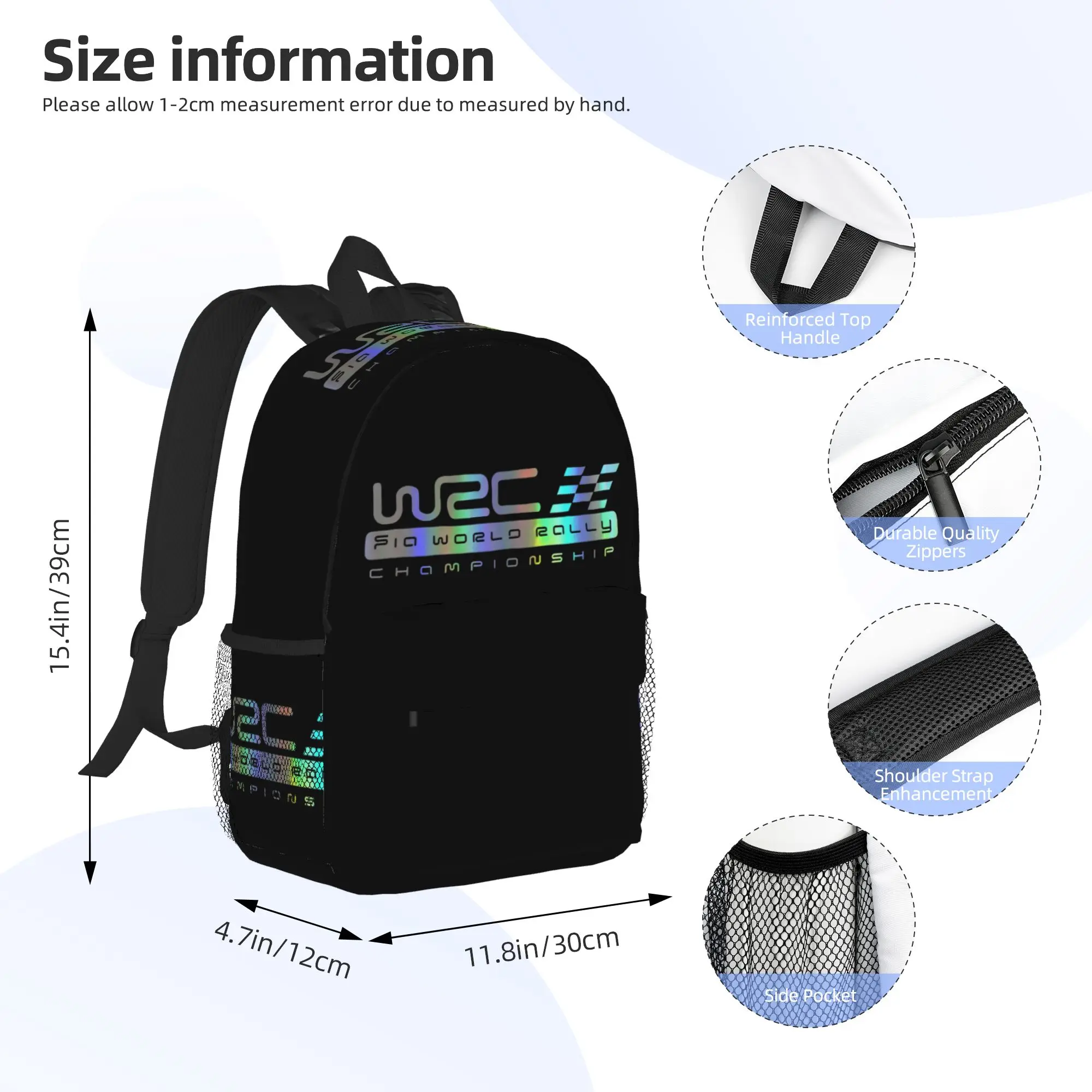World Rally Championship WRC Backpack Hot Sale Daypack Large Capacity Boys Girls BookBag Shoulder Bags for Men Women School Bag