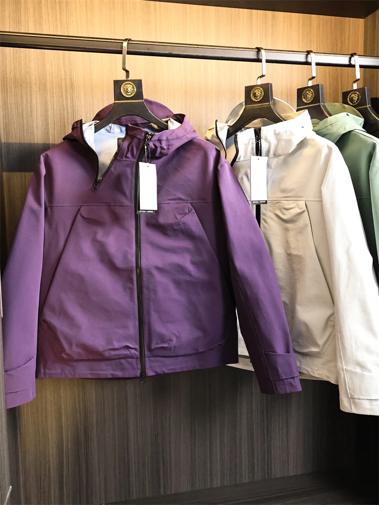 

Men's Cam Jaet Hard ell Pred Glue Faion Urban Sle Loose Fit Long Sve Zipper Closure Hooded Pure Color Autumn