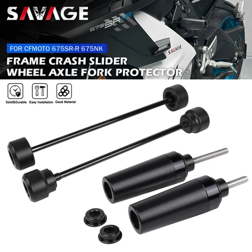 Para CFMOTO 675SR-R 675SS 675NK Protector de marco de motocicleta deslizador de eje delantero Protector de brazo basculante trasero 675 SR-R SR SS NK