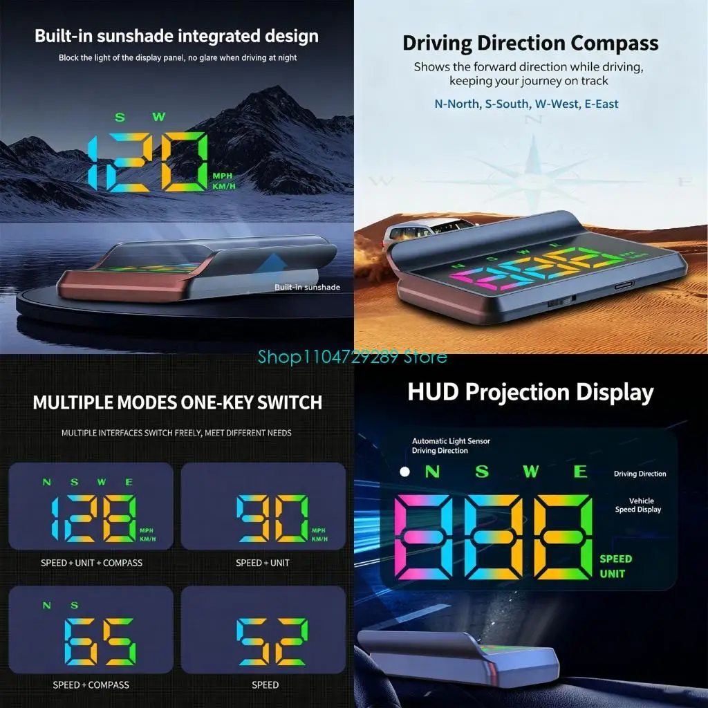 D8KE Vehicle Speed Projector with Display Automatic Brightness Adjustment for Car