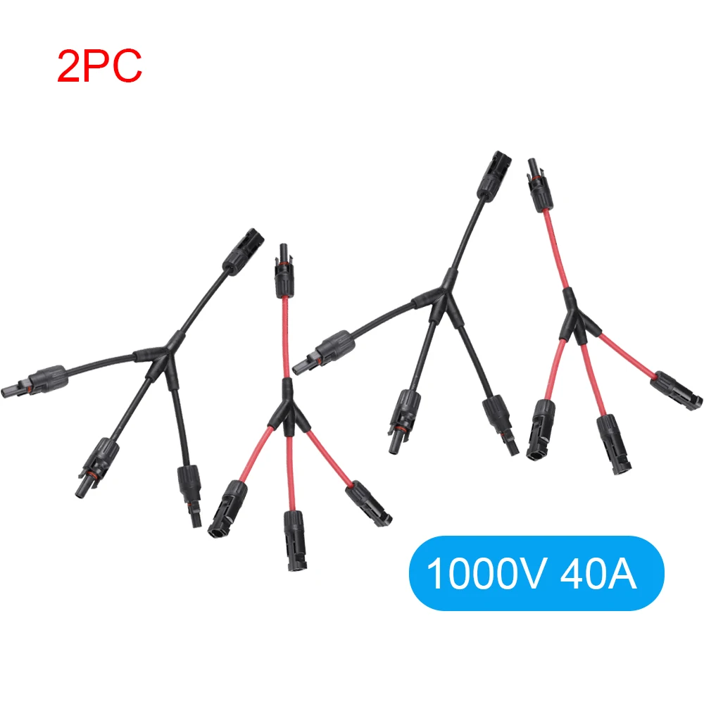 3-in-1 Solar Panel Y Connector, Photovoltaic Branch Adapter Plug, Solar Cable Splitter for Solar Panel System