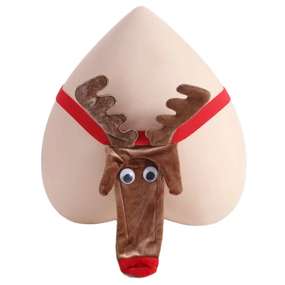 أزياء عيد الميلاد الفيل الأنف سيور الأيائل ملخصات ملابس داخلية للرجال الرنة الملابس الداخلية T الظهر سراويل الرجال