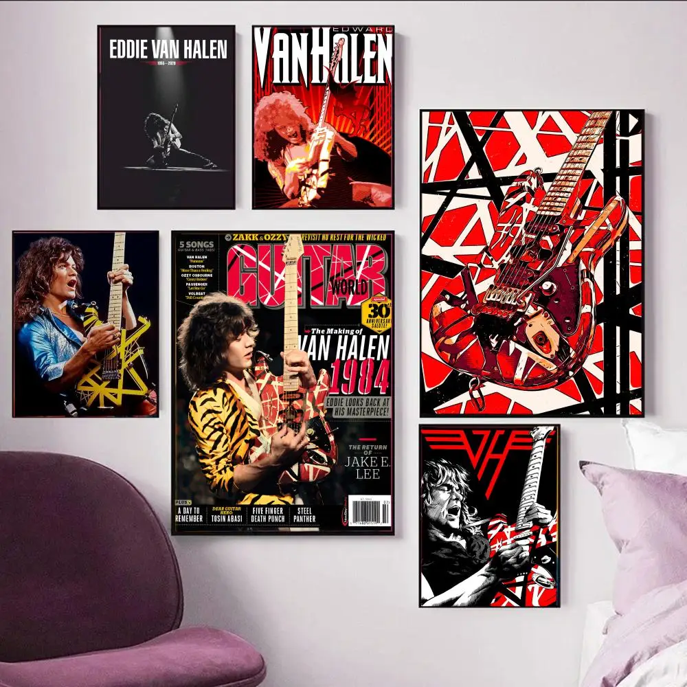 Eddie Van Halen Music Poster  Poster Wall art print art suitable for living parlor home decoration gift