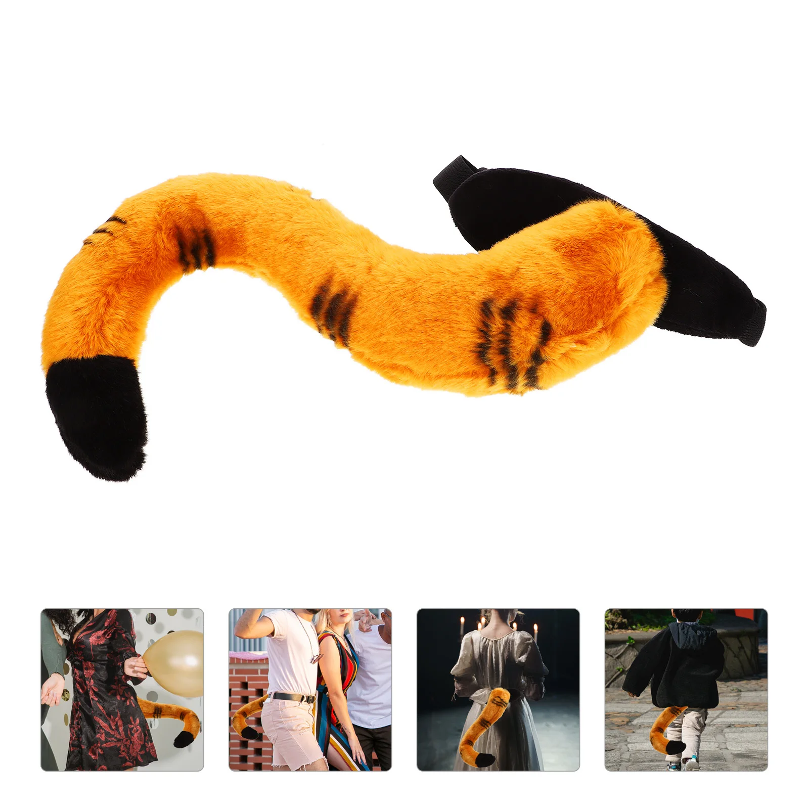 1pcs 동물 꼬리 호랑이 코스프레 의상 액세서리 어린이를위한 무대 공연 파티 사진 호랑이 의상 복장
