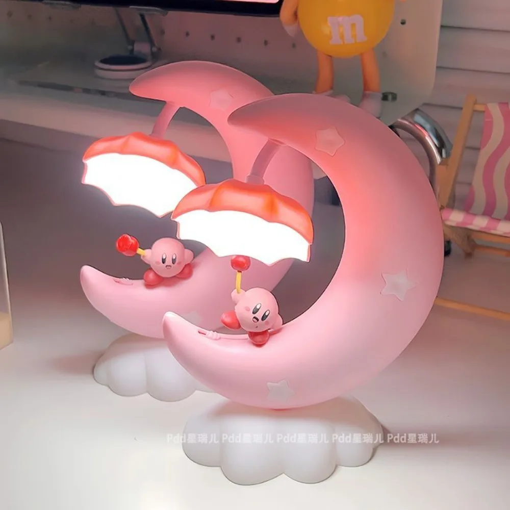Cute Kirby Moon Night Light, Kawaii Bedroom Bedside Lamp, Ambient Sleep Light, Creative Birthday Gift & Room Decor view 5