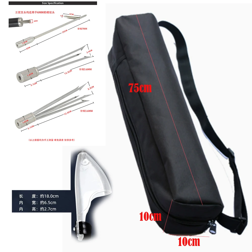 Portable Harpoon set Harpoon replacement head Harpoon rubber rope Fishing 5-tooth Forks Diving Spear Gun 5/3/1-tooth barbed head - view 6