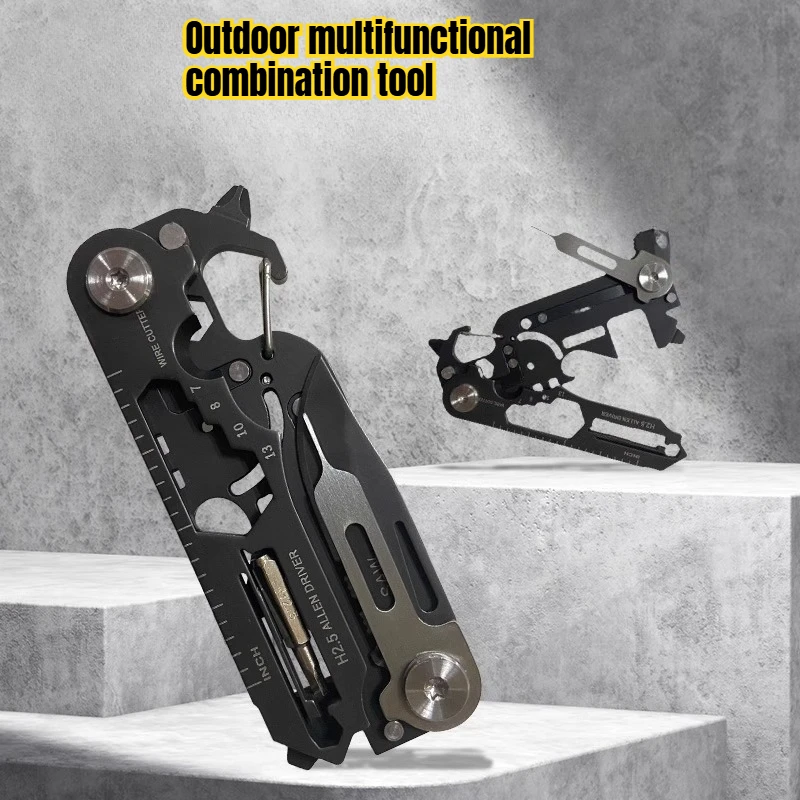 

New Popular Outdoor Multifunctional Combination Tool Convenient Camping and Hiking Bottle Opener Mini Portable EDC Keychain