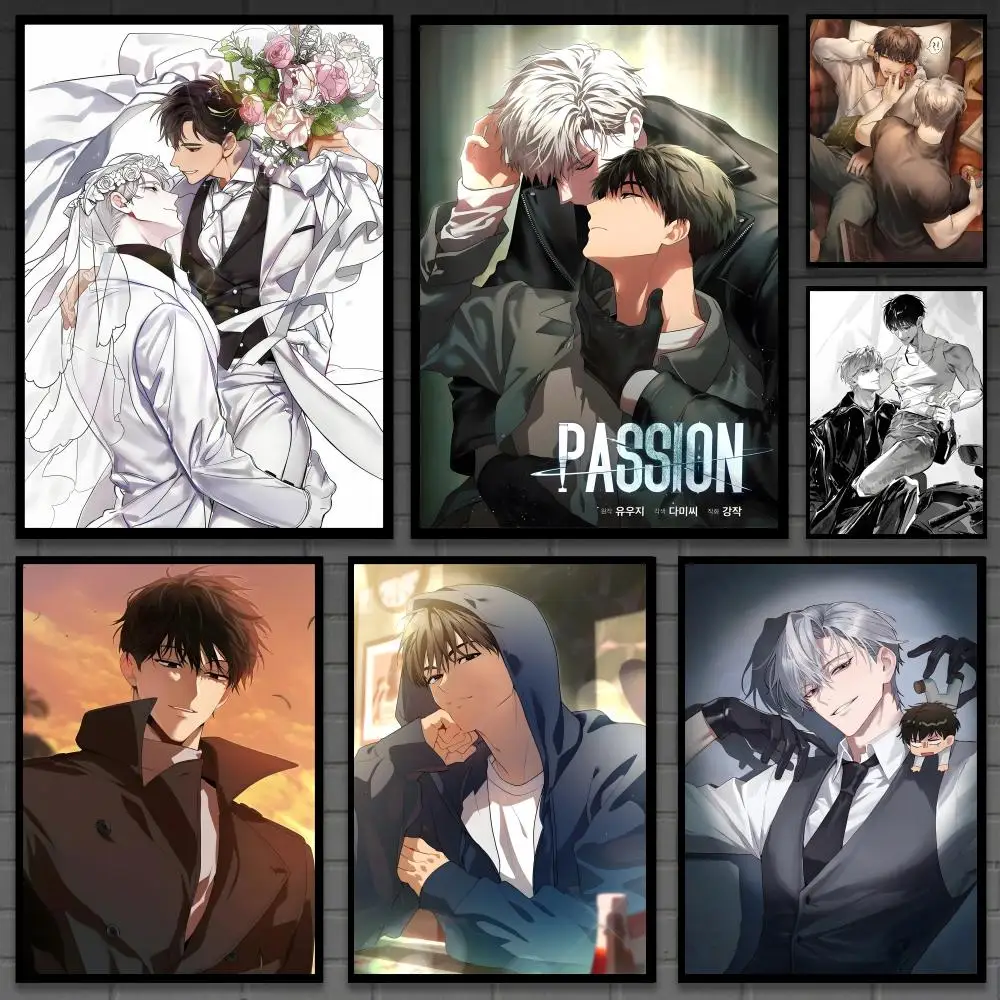 P-PASSIONSS BL Comics Poster Versatile HD Waterproof Wall Art Self-Adhesive Decor for Any Space Ideal Gift