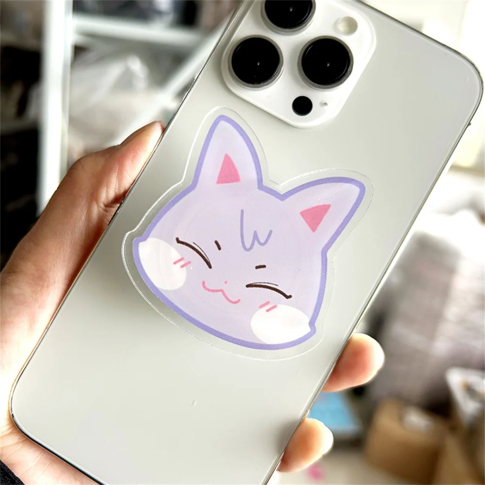 ATEEZ Phone Stand ANITEEZ Cartoon Cute PVC Retractable Transparent Acrylic Mobile Phone Support Yunho Yeosang Fans Creative Gift