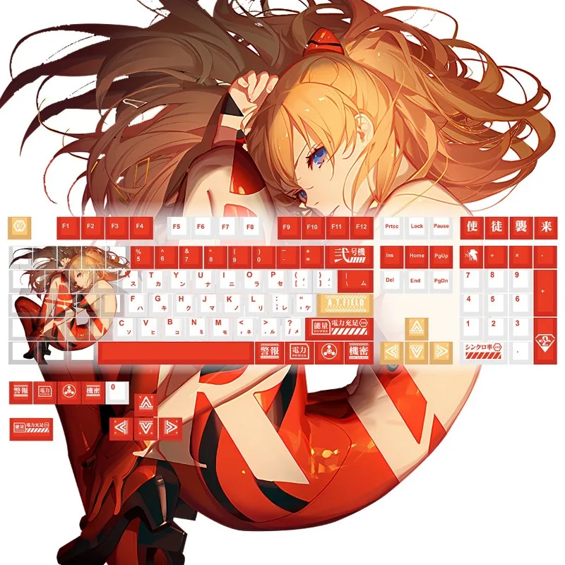 EVA No.2 machine theme keycap five sided heat sublimation PBT cherry high side transparent anime compatible mechanical keyboard