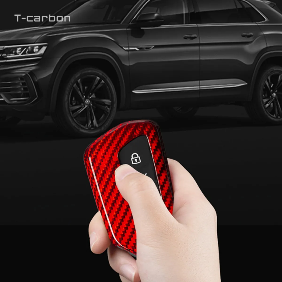 T-carbon Car Key Case Cover Fit VW Volkswagen Golf 8 MK8 Cupra Carbon Fiber For Skoda Octavia A8 SEAT Leon MK4 2020 2021 Forment