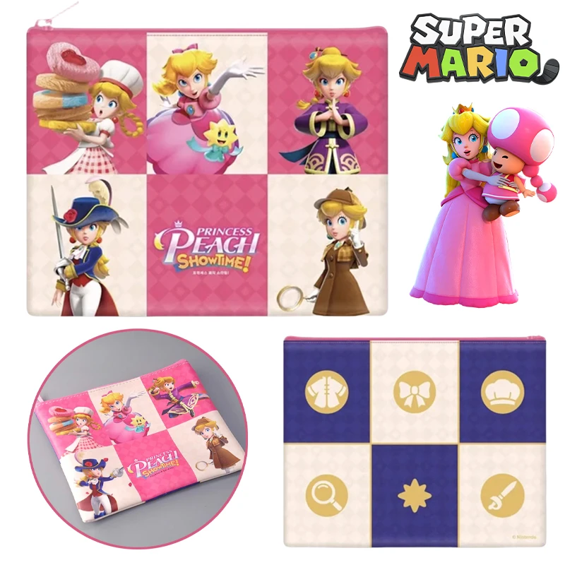 

Super Mario Cartoon Princess Peach Cosmetic Bag Anime Portable Women Pu Zipper Make Up Bag Girls Cute Travel Storage Pouch Gift