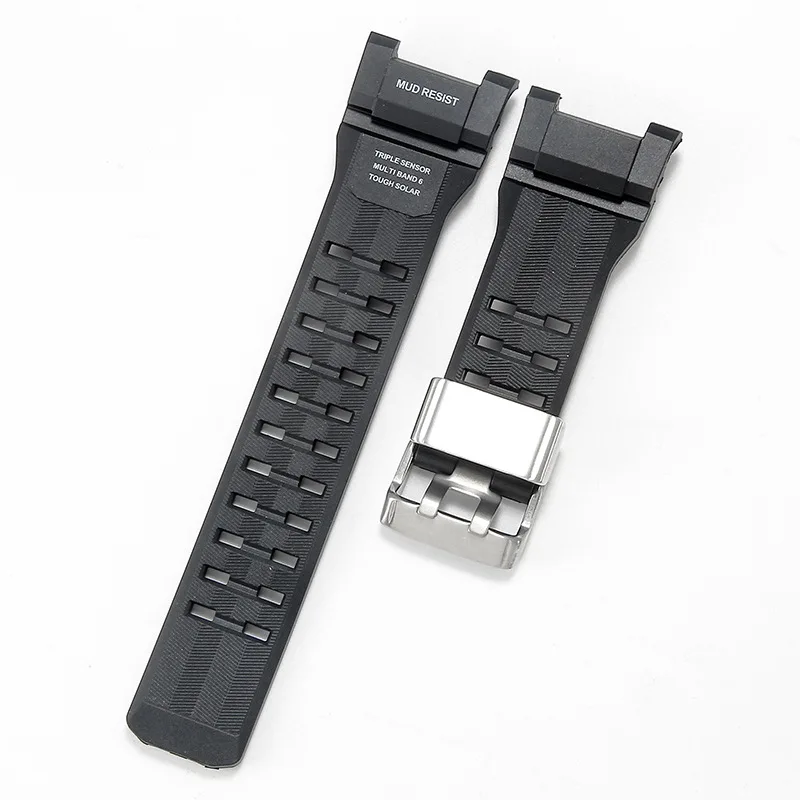 Resin Rubber Strap for Casio G-Shock Mudmaster GWG-B1000 Black Textured Deployment Clasp Men Women Sports Replacement Watch Band - view 4