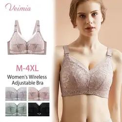 Veimia Large size lace sexy thin section breathable gathered collect vice breasts adjustable non-steel ring bra underwear female