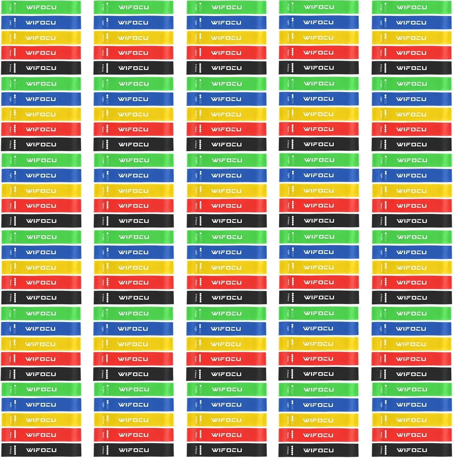 150 Pcs Bulk Fitness Resistance Bands Set for Gym Members Sports Class Students Gift, 5 Pieces Each with Storage & Carry Bag, Pr