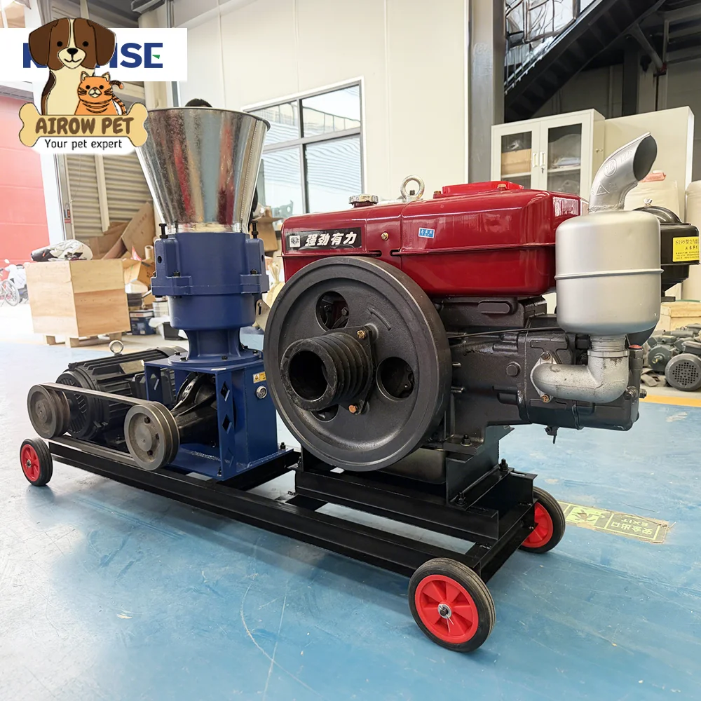 AIROW High Output Dual Power Feed Pellet Machine Diesel Electric for Unstable Power Supply Farm Use